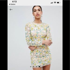 Buy ASOS design long sleeve 3D floral embellished